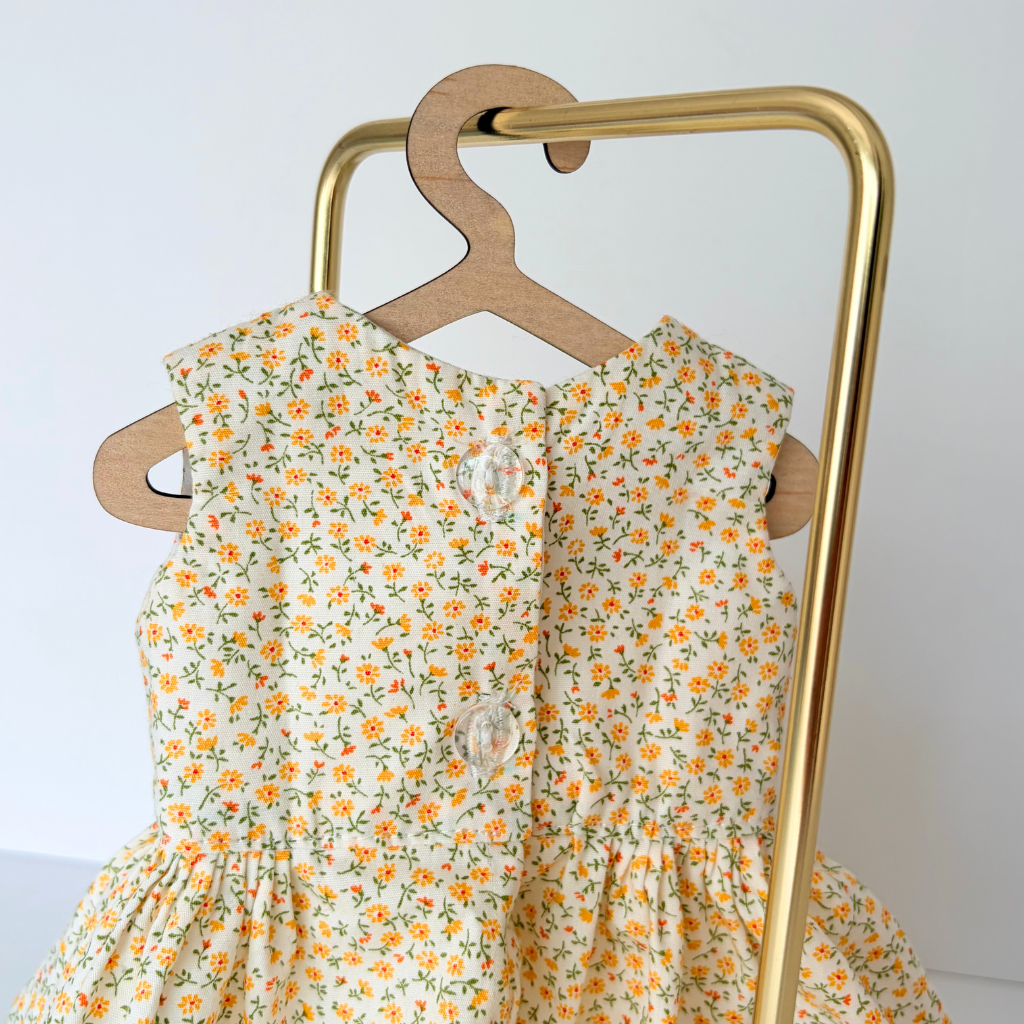 Little Playmate Doll Outfit - Yellow Wildflower Dress & Bloomers