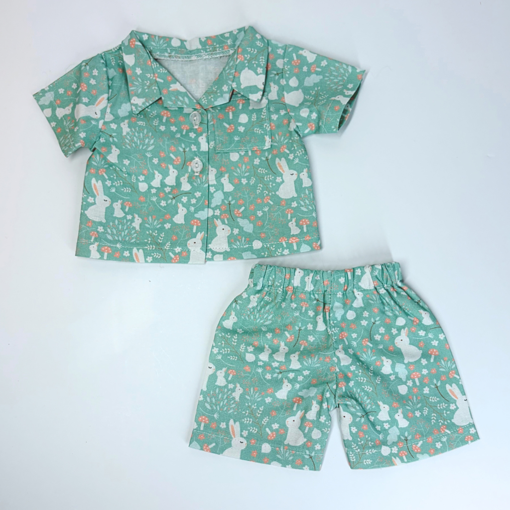Timeless Doll Outfit - Mint Bunnies Playsuit