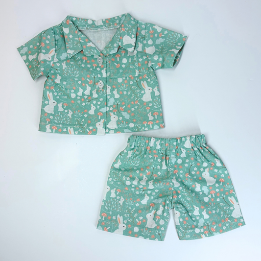 Timeless Doll Outfit - Mint Bunnies Playsuit