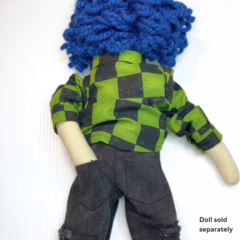 Timeless Doll Outfit - Green Check & Denim