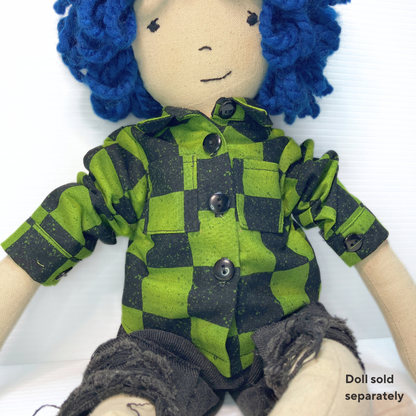 Timeless Doll Outfit - Green Check & Denim