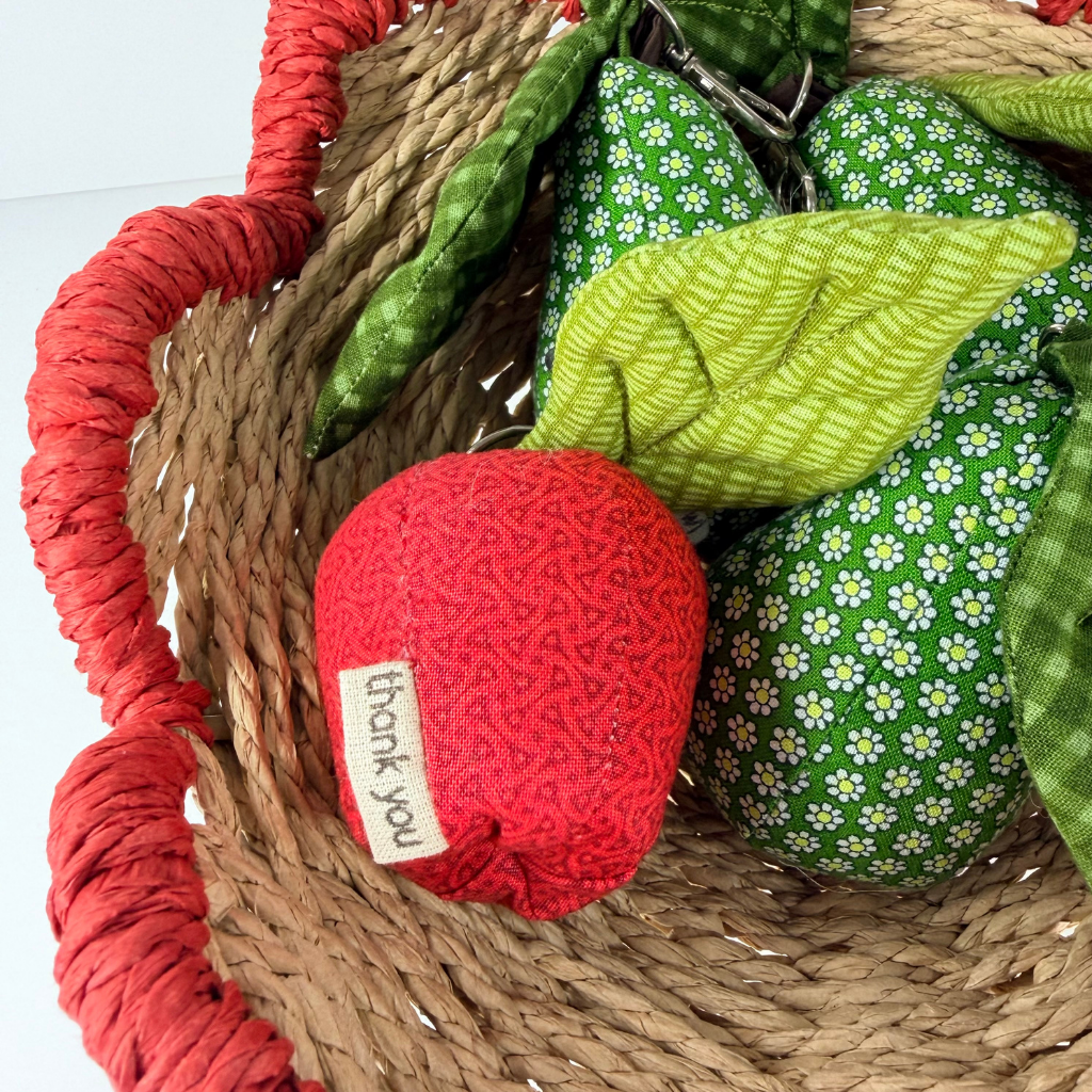 Thank You - Handmade Apple or Pear Bag Charms