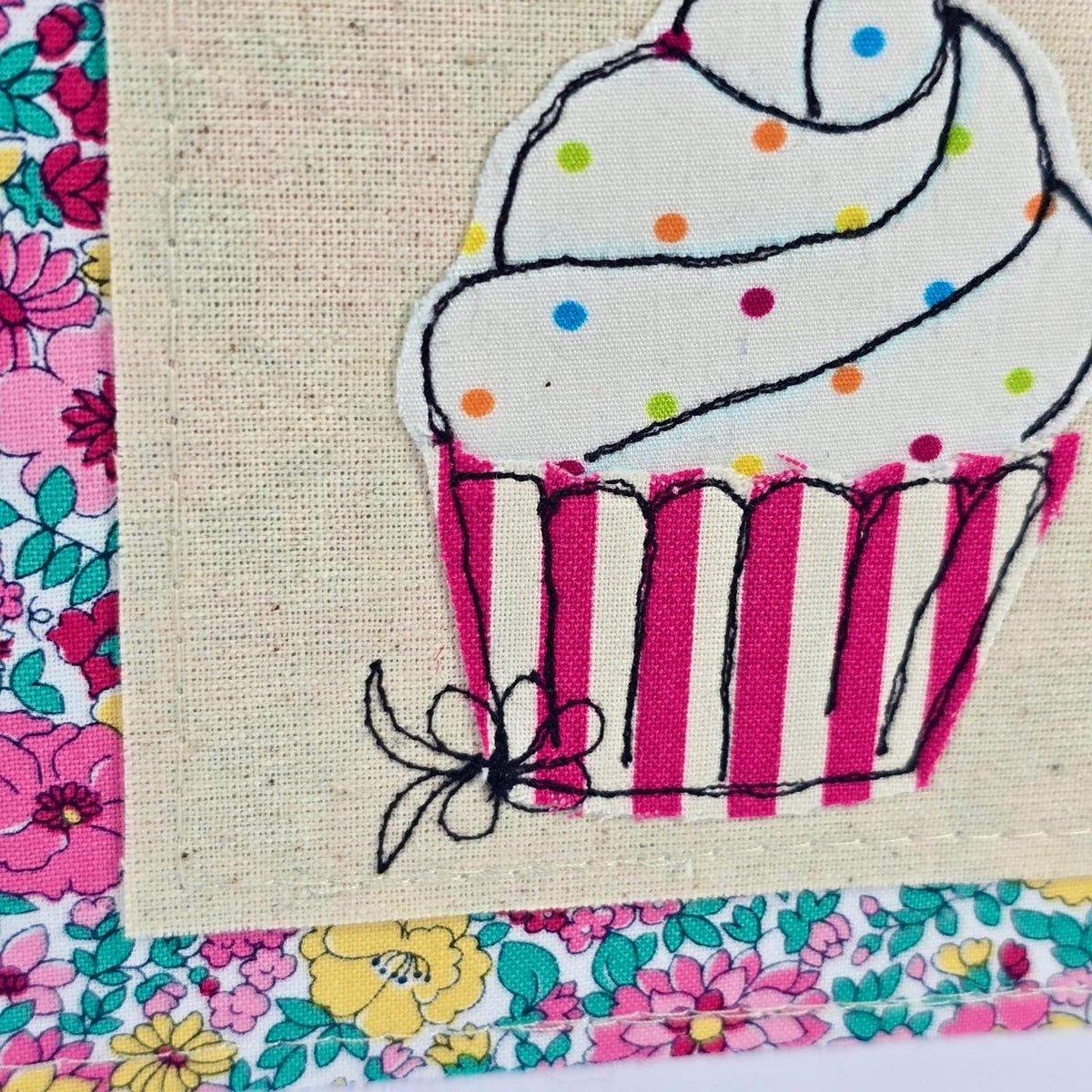 Cupcake - Handmade Liberty® Fabric Greeting Card