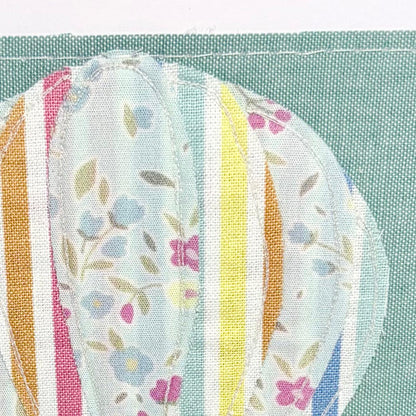 Hot Air Balloon - Handmade Fabric Greeting Card
