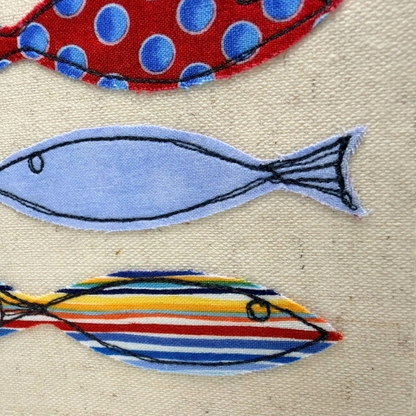 Something Fishy - Handmade Fabric Greeting Card