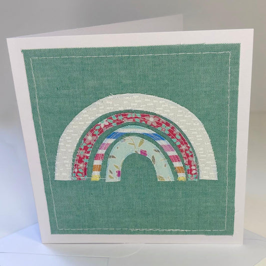 Rainbow - Handmade Fabric Greeting Card